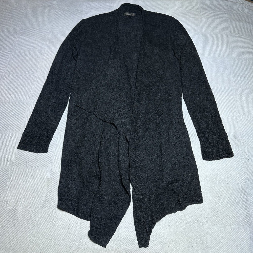 Barefoot Dreams Bamboo Chic Lite Cardigan Womens Small Open Drape Soft Black